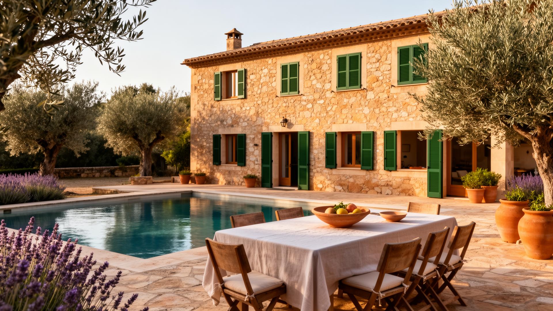 Villa premium en Ibiza con piscina y terraza al atardecer